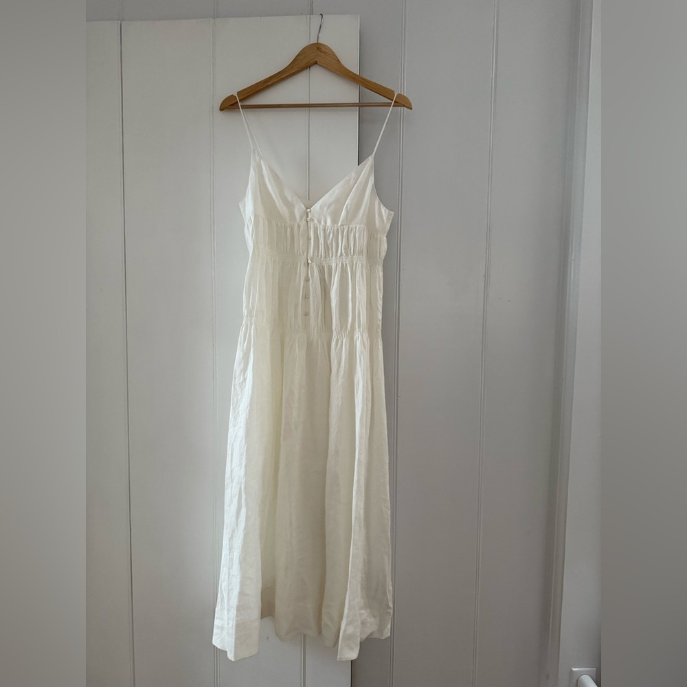 Doen Cream Midi Dress with Spaghetti Straps